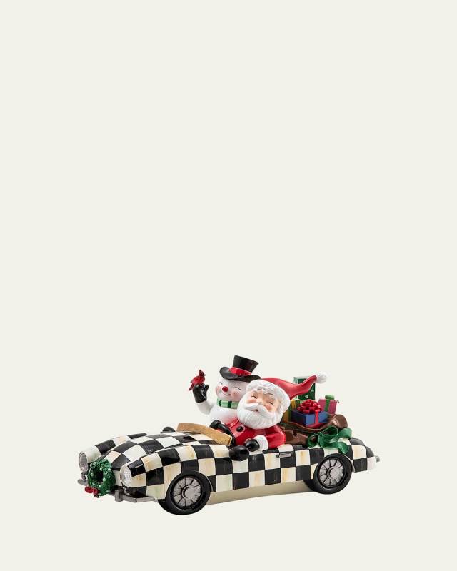 Granny Kitsch Special Delivery White Santa in Car
